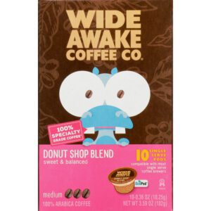 Wide Awake Coffee Co. Single Serve Pods Medium Donut Shop Blend Coffee 10 ea