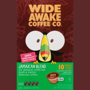 Wide Awake Coffee Co. Single Serve Pods Bold Jamaican Blend 100% Arabica Coffee 10 ea