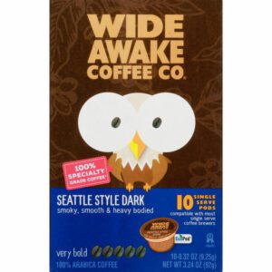 Wide Awake Coffee Co. Single Serve Pods Very Bold Seattle Style Dark Coffee 10 ea