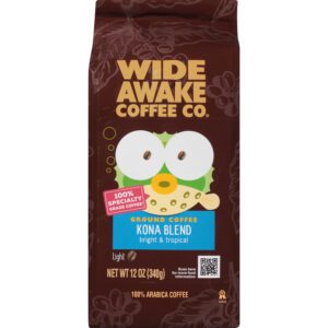 Wide Awake Coffee Co. Ground Light Kona Blend Coffee 12 oz