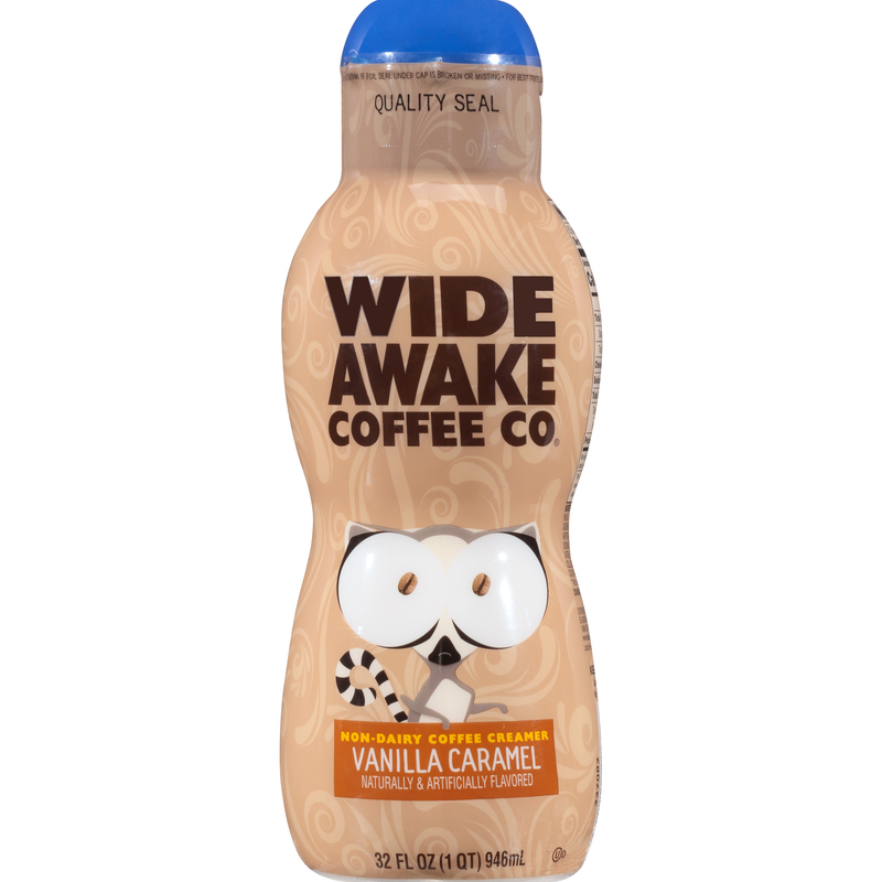 Wide awake coffee co non dairy vanilla caramel coffee creamer 32 oz