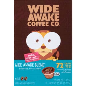 Wide Awake Coffee Co. Mild 100% Arabica Wide Awake Blend Coffee Single Serve Pods 72 ea