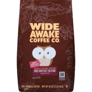 Wide Awake Coffee Co. Whole Bean Mild 100% Arabica Breakfast Blend Coffee 32 oz