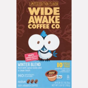 Wide Awake Coffee Co. Medium 100% Arabica Winter Blend Coffee 10 Single Serve Pods