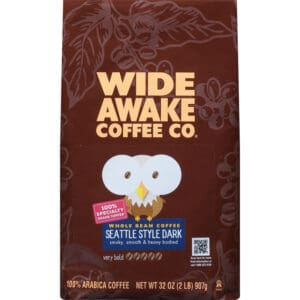 Wide Awake Coffee Co. Whole Bean Very Bold 100% Arabica Seattle Style Dark Coffee 32 oz
