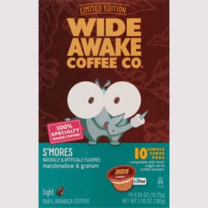 Wide Awake Coffee Co. Single Serve Pods Light S'mores Coffee 10 ea