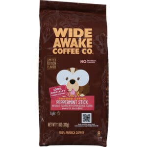 Wide Awake Coffee Co. Light Ground 100% Arabica Peppermint Stick Coffee 11 oz