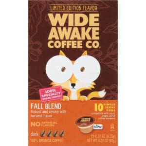 Wide Awake Coffee Co. Dark 100% Arabica Fall Blend Coffee 10 Single Serve Pods
