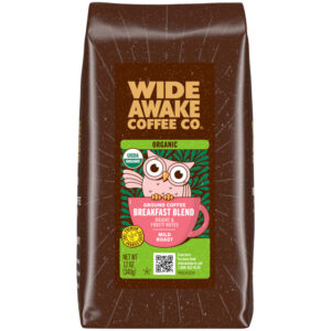 Wide Awake Coffee Co. Organic Ground Mild Roast Breakfast Blend Coffee 12 oz