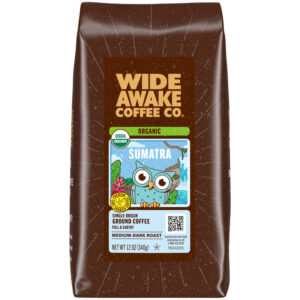 Wide Awake Coffee Co. Organic Ground Single Origin Medium-Dark Roast Sumatra Coffee 12 oz