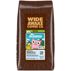 Wide Awake Coffee Co. Organic Ground Single Origin Medium-Dark Roast Nicaragua Coffee 12 oz