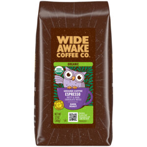 Wide Awake Coffee Co. Organic Ground Dark Roast Espresso Coffee 12 oz