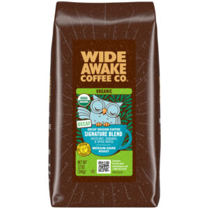 Wide Awake Coffee Co. Organic Decaf Ground Medium-Dark Roast Signature Blend Coffee 12 oz